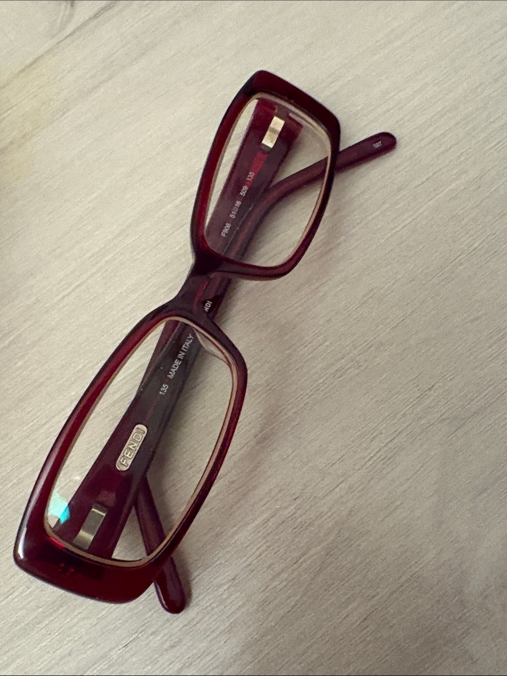 Fendi Rectangular Glasses in Burgundy